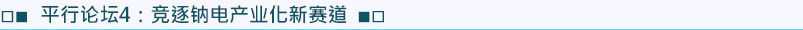 平行論壇4：竟逐納電產(chǎn)業(yè)化新賽道